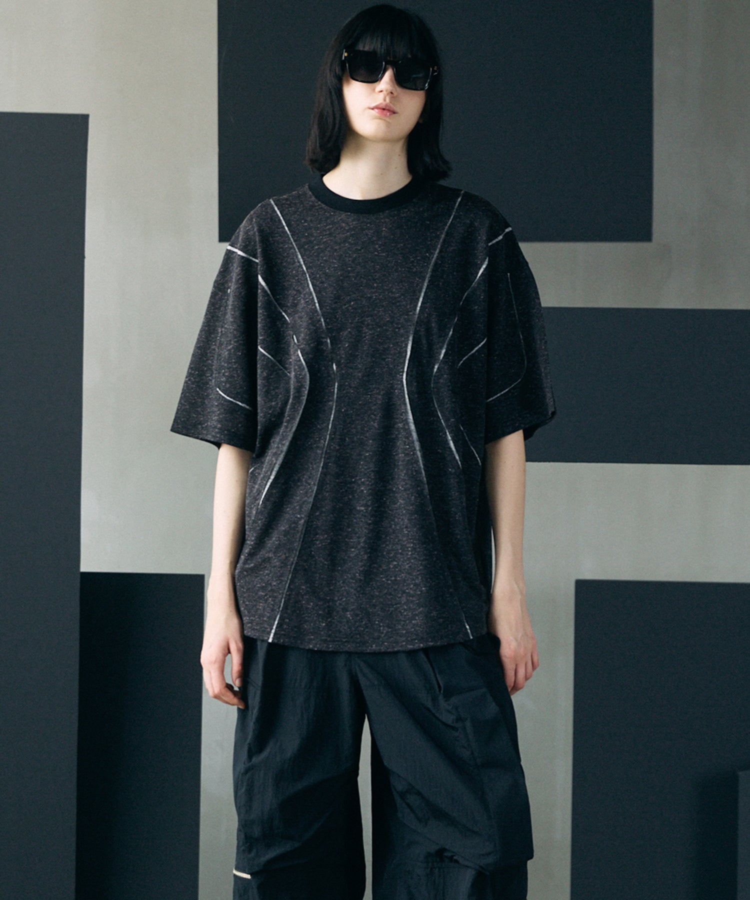 [26SS PRE-ORDER]Birdseye Jersey Mesh Prime-Over Henry Neck Short-sleeved T-shirt