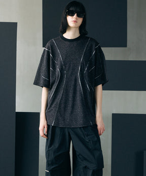 [26SS PRE-ORDER]Birdseye Jersey Mesh Prime-Over Henry Neck Short-sleeved T-shirt