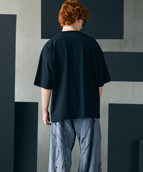 [26SS PRE-ORDER]Birdseye Jersey Mesh Prime-Over Henry Neck Short-sleeved T-shirt