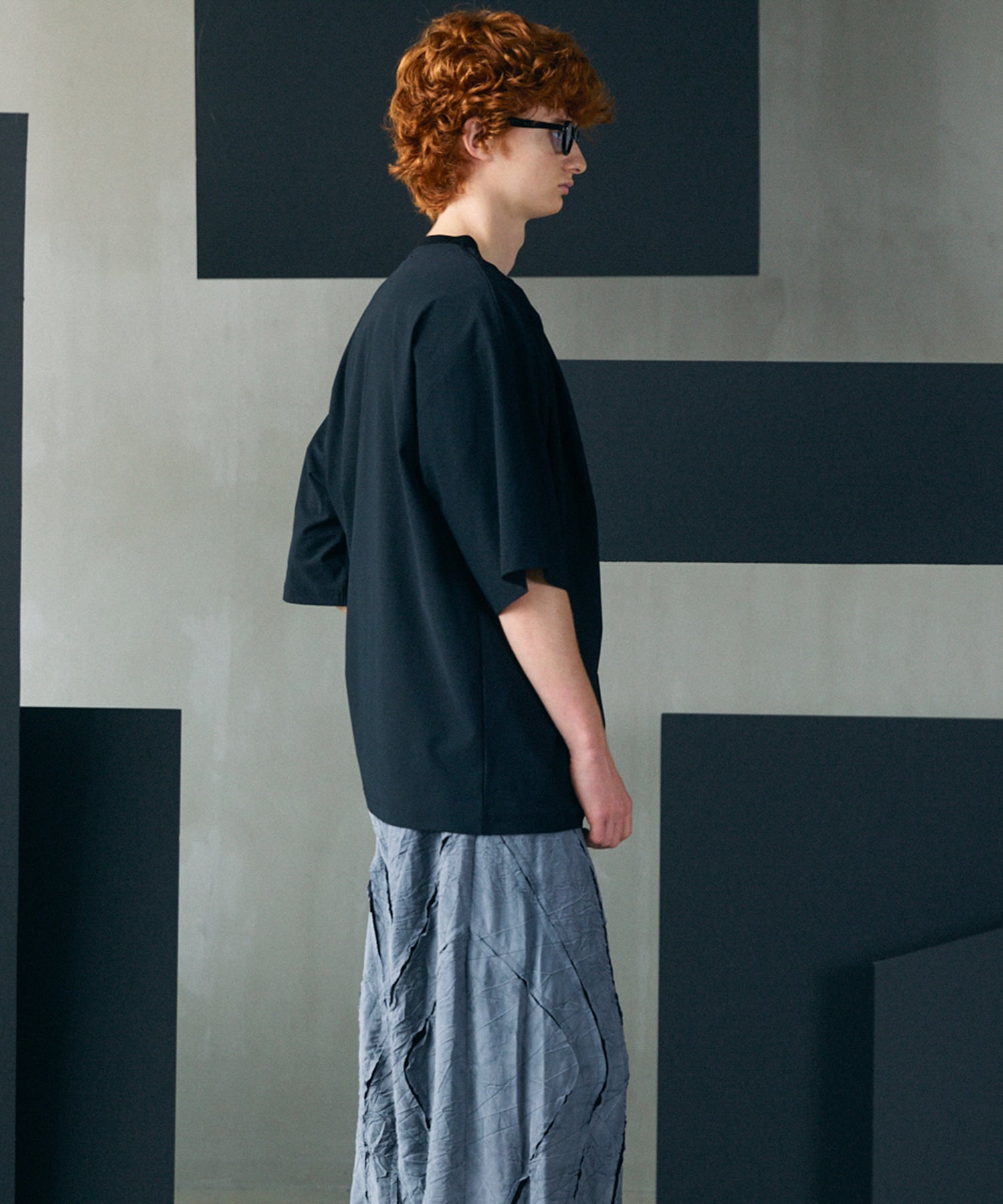 [26SS PRE-ORDER]Birdseye Jersey Mesh Prime-Over Henry Neck Short-sleeved T-shirt