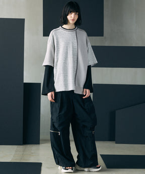[26SS PRE-ORDER]Birdseye Jersey Mesh Prime-Over Henry Neck Short-sleeved T-shirt