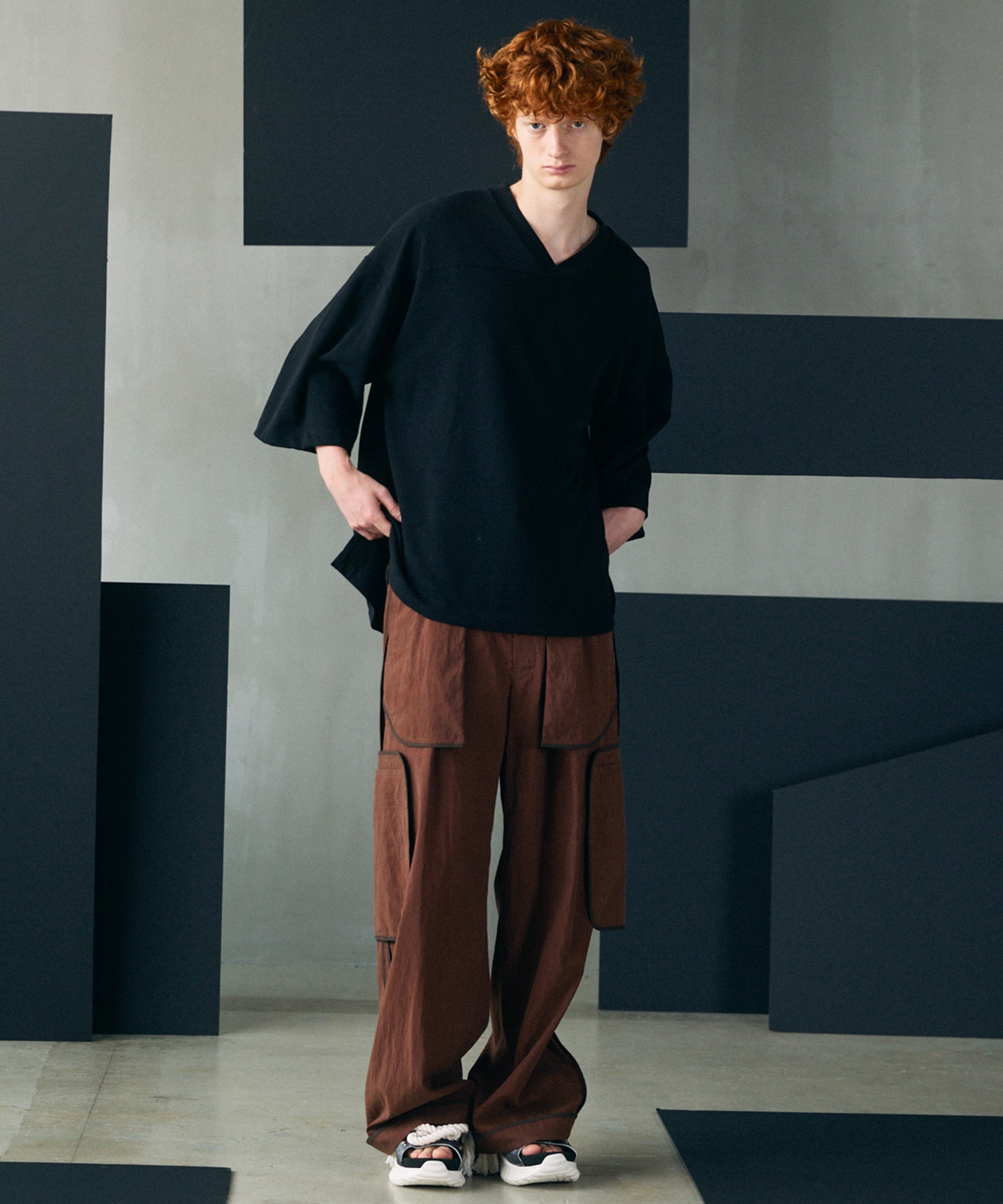 [26SS PRE-ORDER] Airy Striped Gabardine Prime-Wide Two-tuck Pants