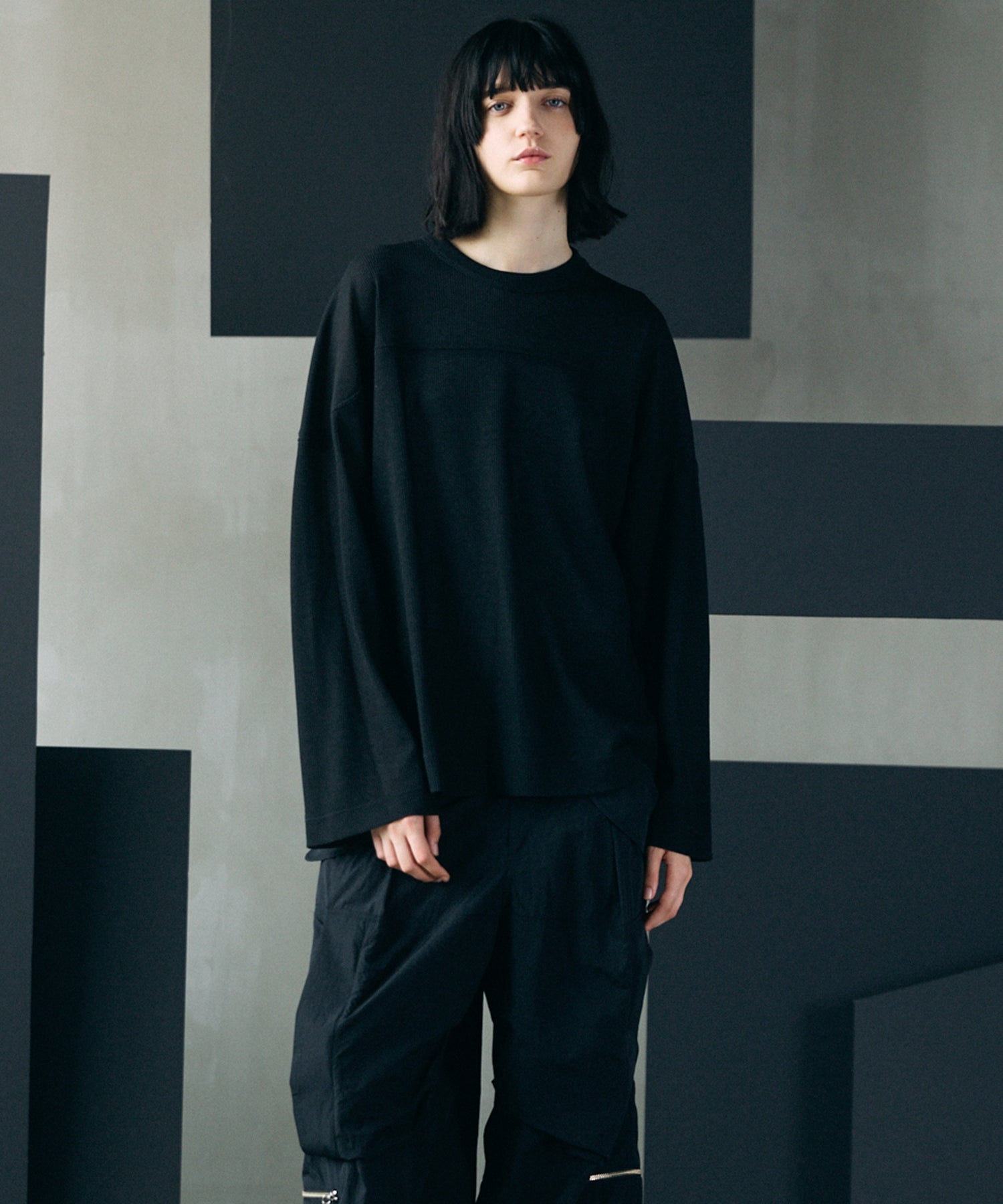 [26SS PRE-ORDER]Birdseye Jersey Mesh Prime-Over Henry Neck Short-sleeved T-shirt