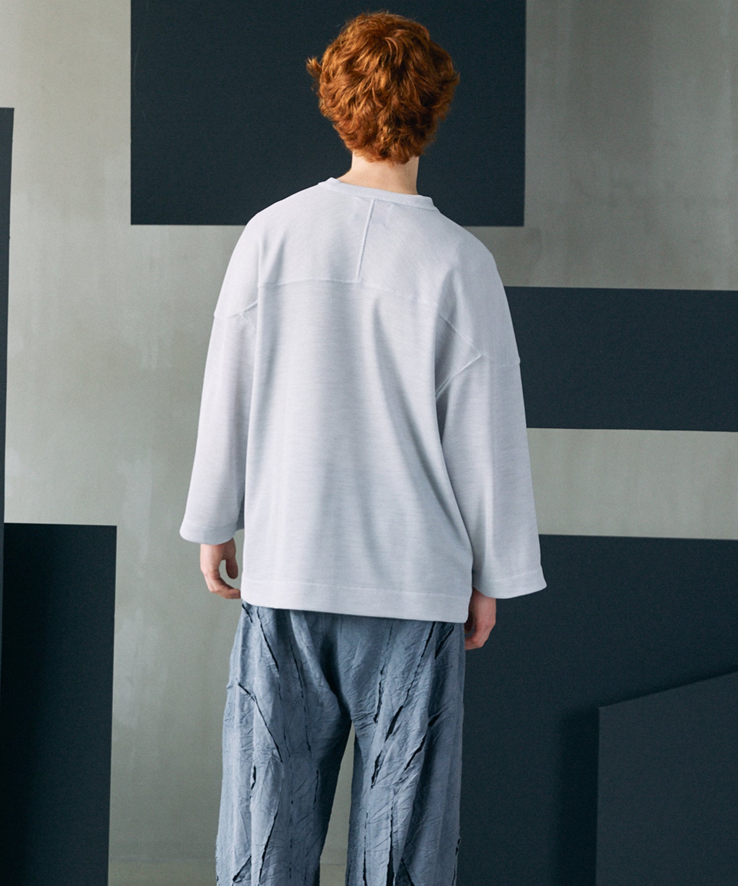 [26SS PRE-ORDER]Birdseye Jersey Mesh Prime-Over Henry Neck Short-sleeved T-shirt