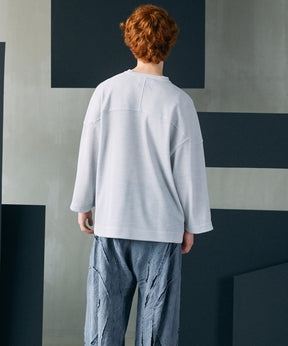[26SS PRE-ORDER]Birdseye Jersey Mesh Prime-Over Henry Neck Short-sleeved T-shirt