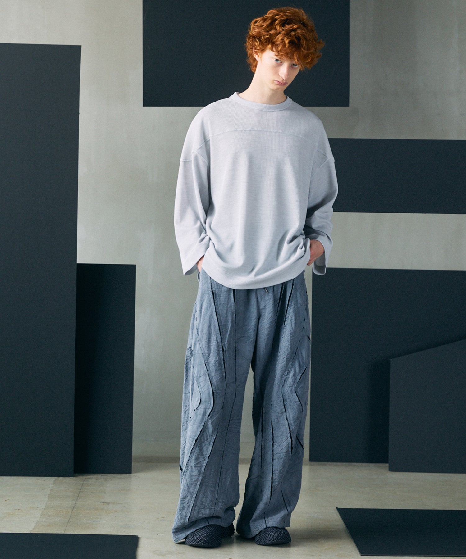 [26SS PRE-ORDER]Birdseye Jersey Mesh Prime-Over Henry Neck Short-sleeved T-shirt