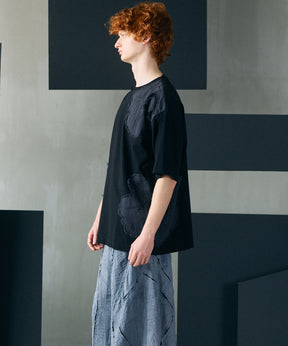 [26SS PRE-ORDER]Birdseye Jersey Mesh Prime-Over Henry Neck Short-sleeved T-shirt