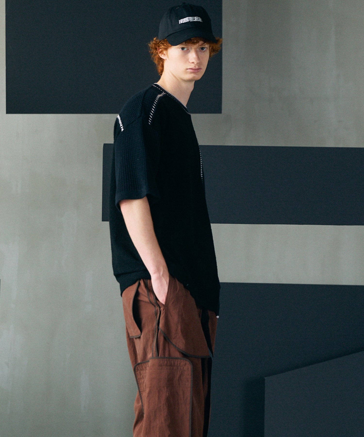 [26SS PRE-ORDER]Birdseye Jersey Mesh Prime-Over Henry Neck Short-sleeved T-shirt