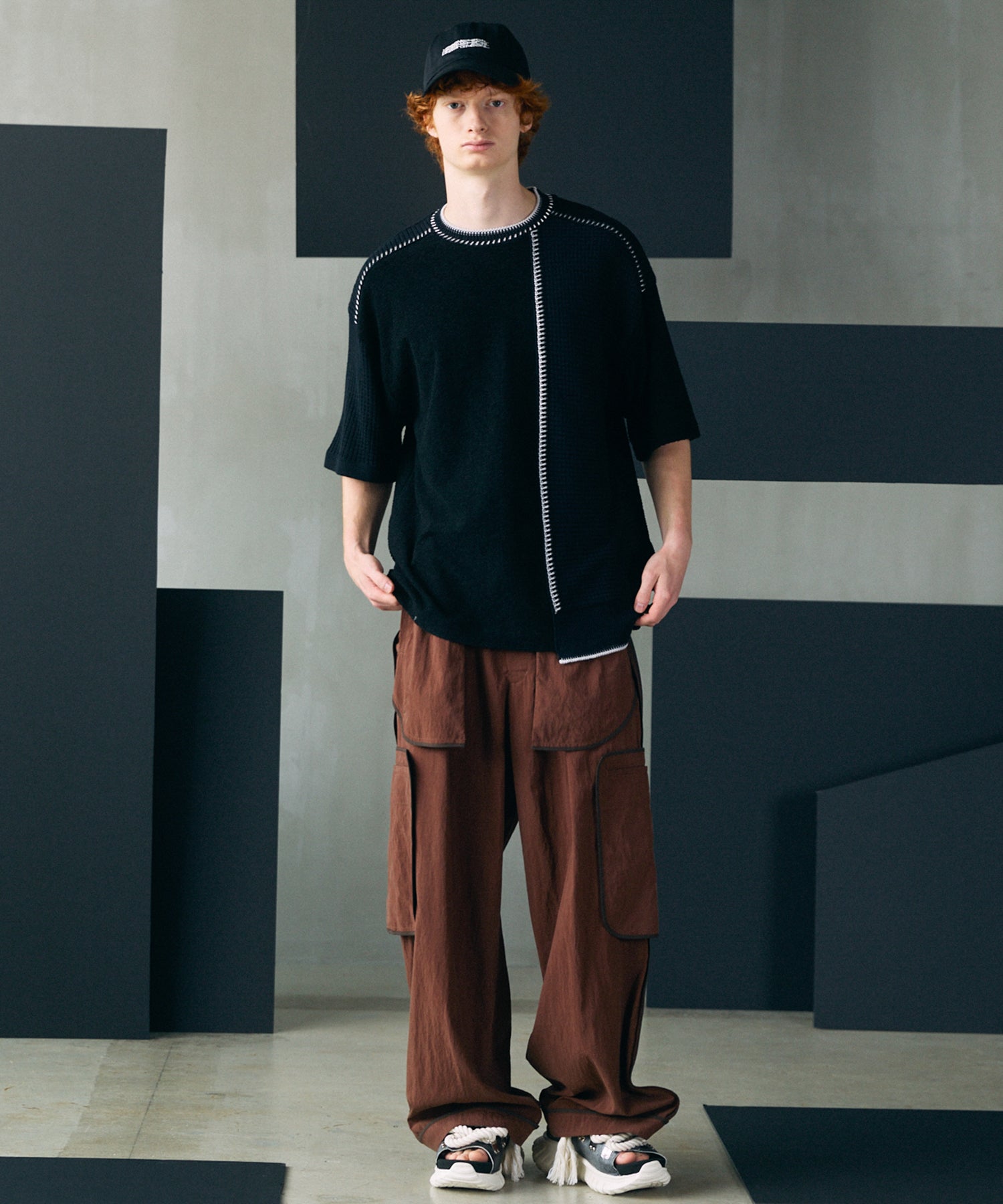 [26SS PRE-ORDER] Airy Striped Gabardine Prime-Wide Two-tuck Pants