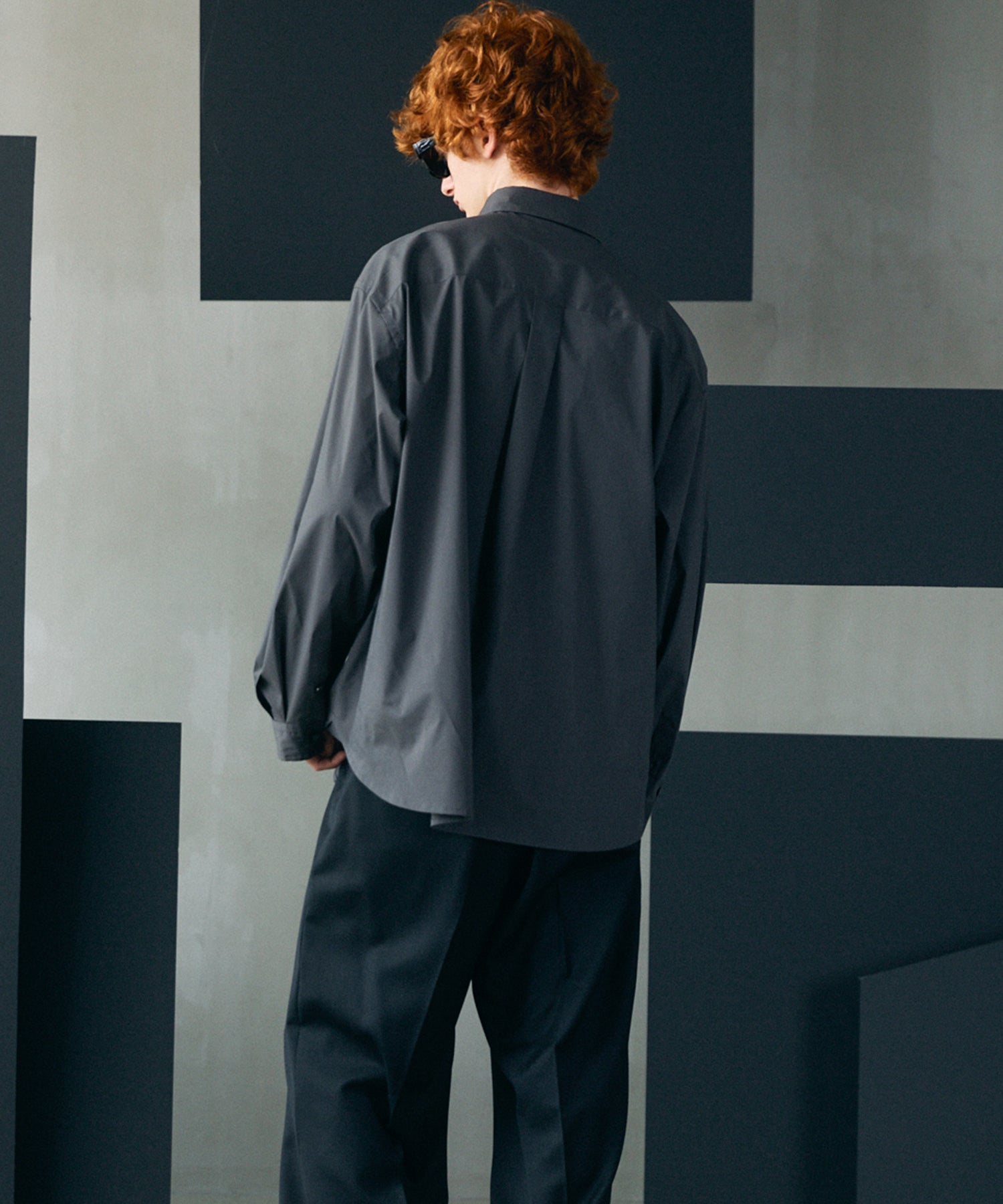 Airy Striped Gabardine Prime-Over Short-sleeved Shirt