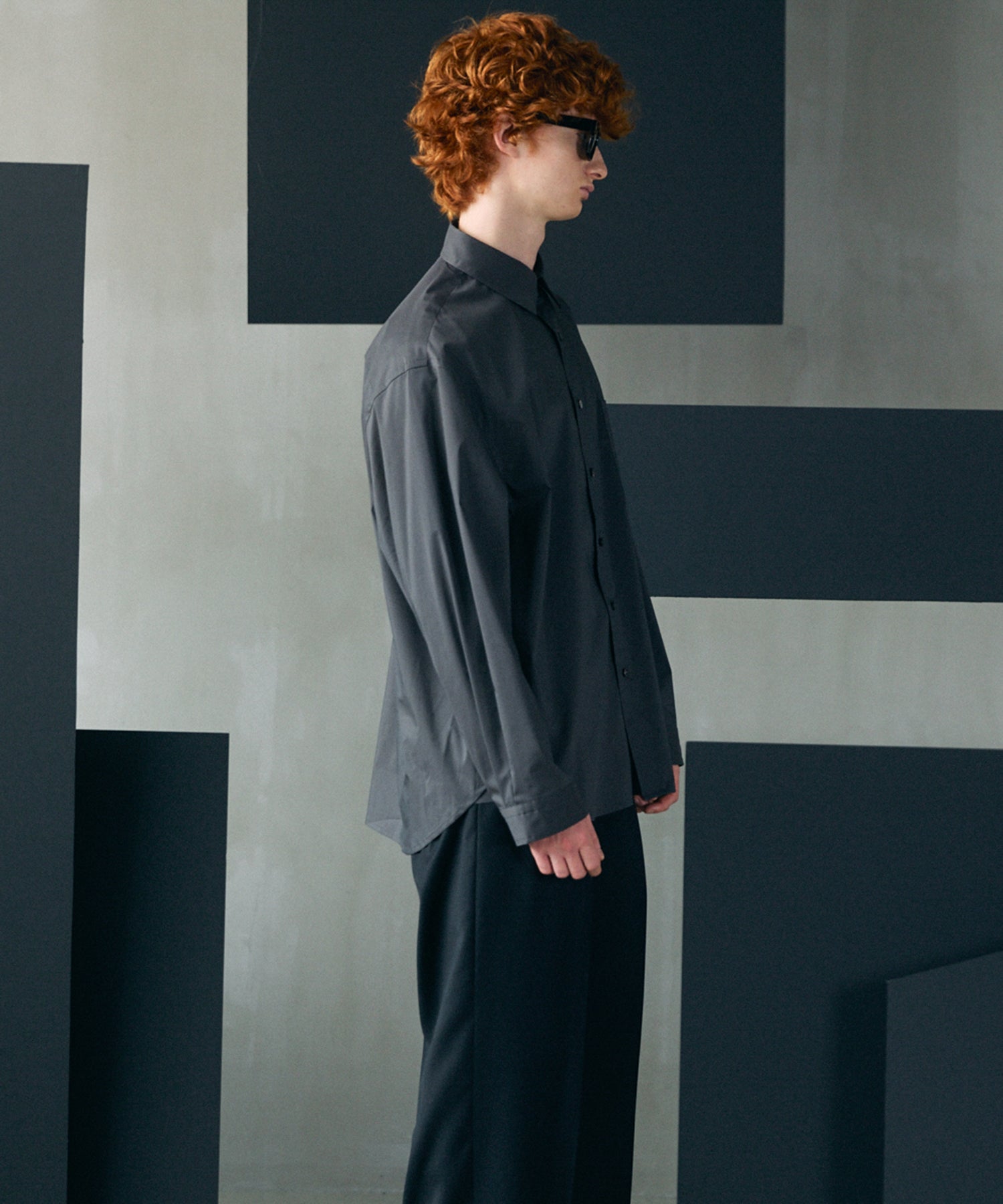 Airy Striped Gabardine Prime-Over Short-sleeved Shirt