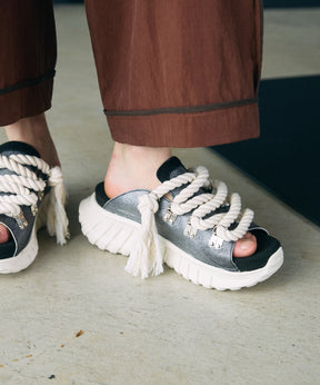 【SPECIAL SHOES FACTORY COLLABORATION】Dog Ear Lace-up Platform Sandals