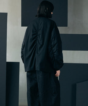 【26AW PRE-ORDER】Prime-Over MA-1 Sleeve Double Breasted Curved Zip Tailored Jacket