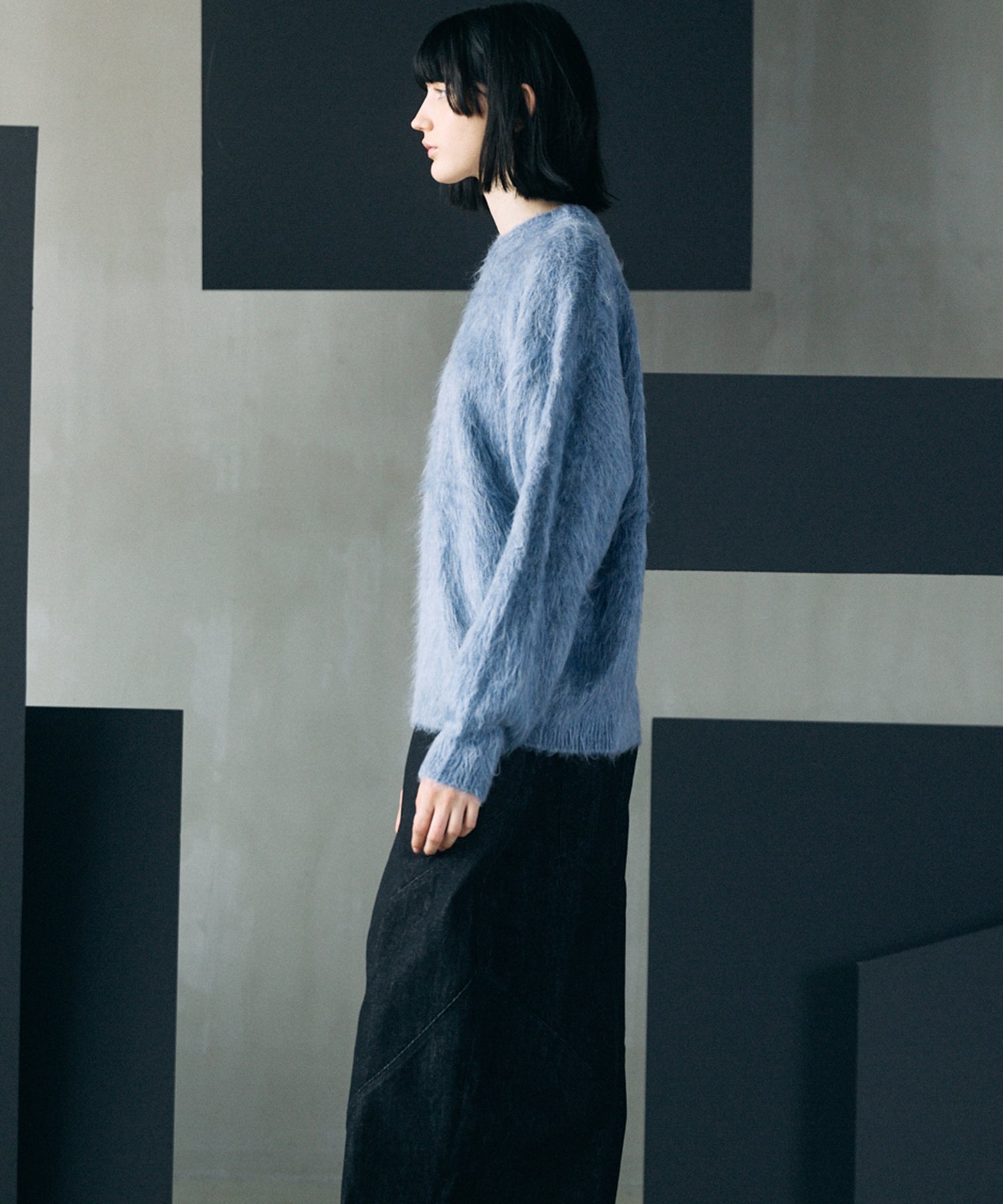【26AW PRE-ORDER】シャギーニットプライムオーバークルーネックセーター