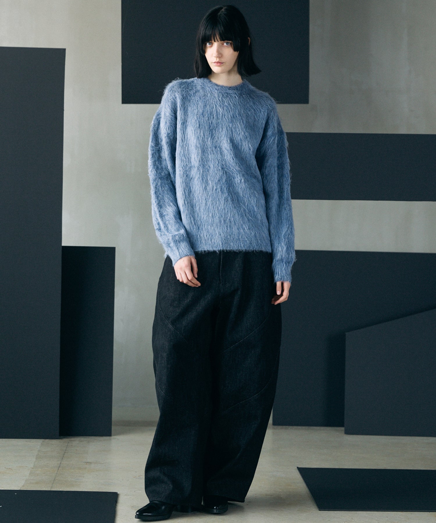 【26AW PRE-ORDER】シャギーニットプライムオーバークルーネックセーター