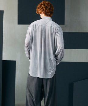 【26AW PRE-ORDER】Glossy Velour Prime-Over Long Sleeve Shirt Coat