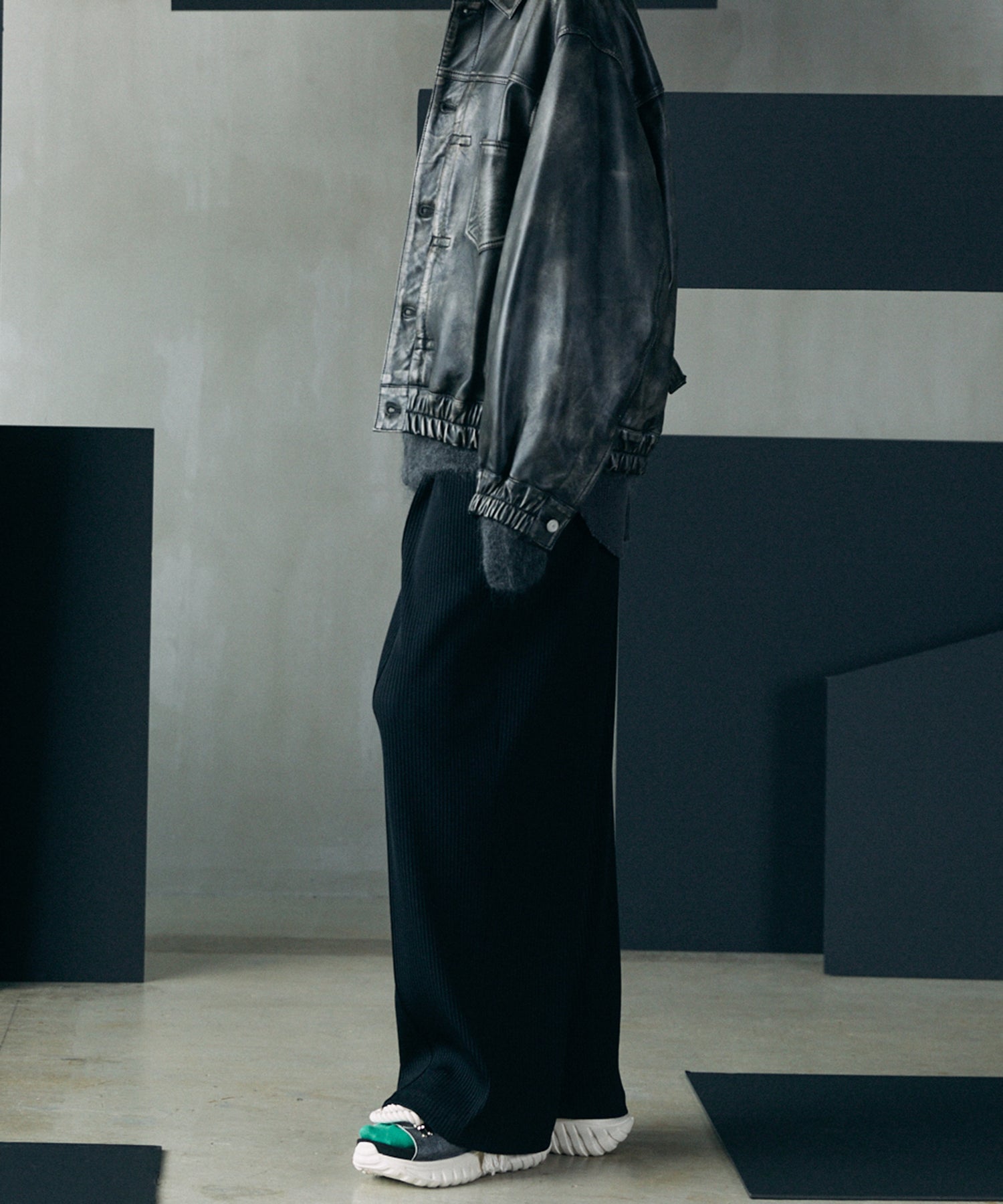 Omega Rib Pin Tuck Prime-Wide Pants