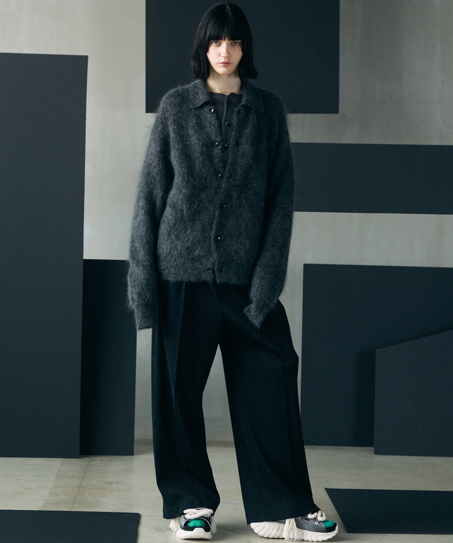 Omega Rib Pin Tuck Prime-Wide Pants