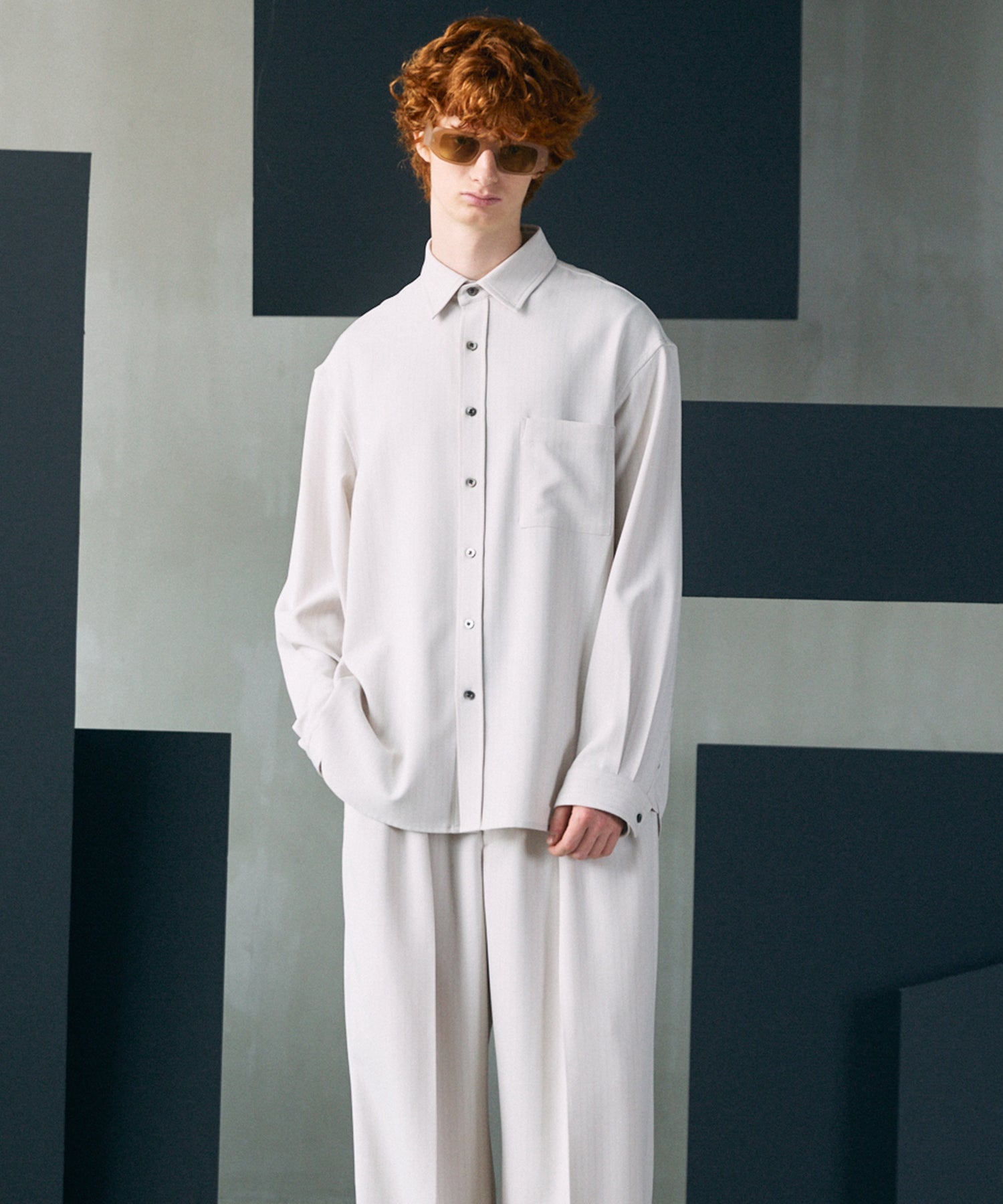 【26AW PRE-ORDER】Frieren Stripe Prime-Over Regular Collar Shirt