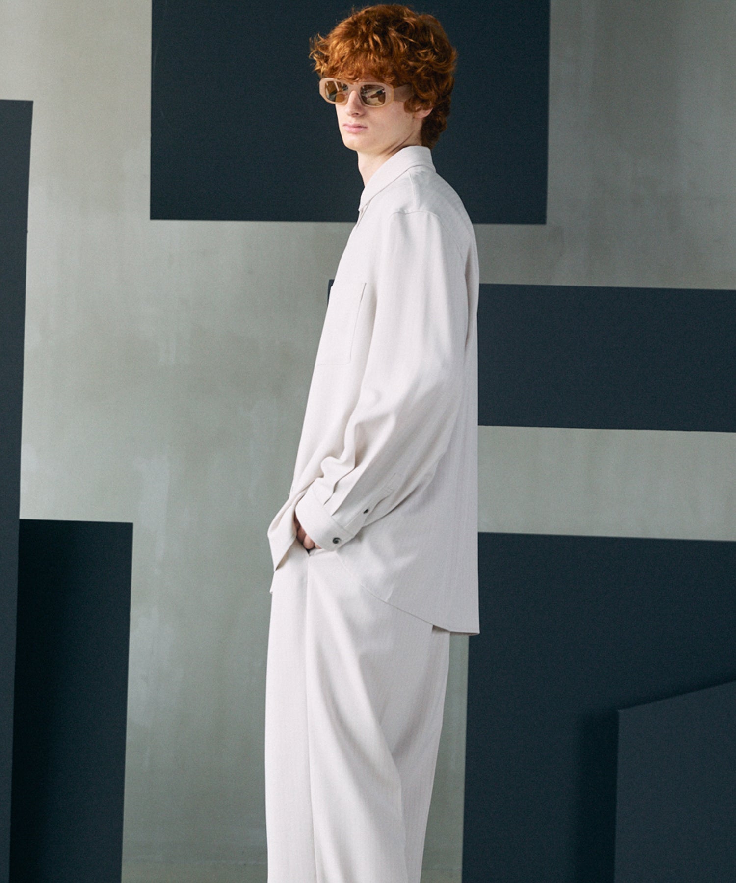【26AW PRE-ORDER】Frieren Stripe Prime-Over Regular Collar Shirt