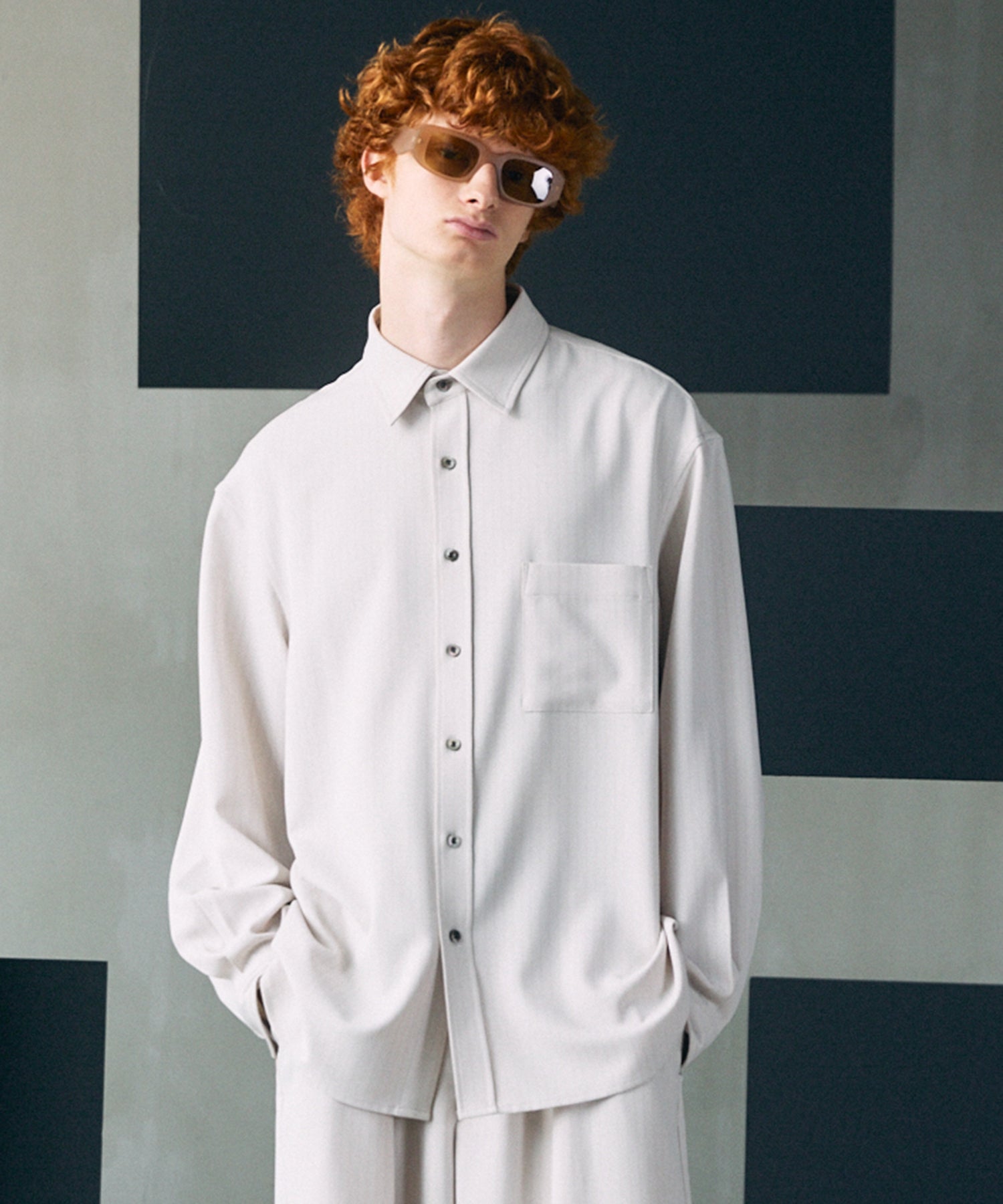 【26AW PRE-ORDER】Frieren Stripe Prime-Over Regular Collar Shirt