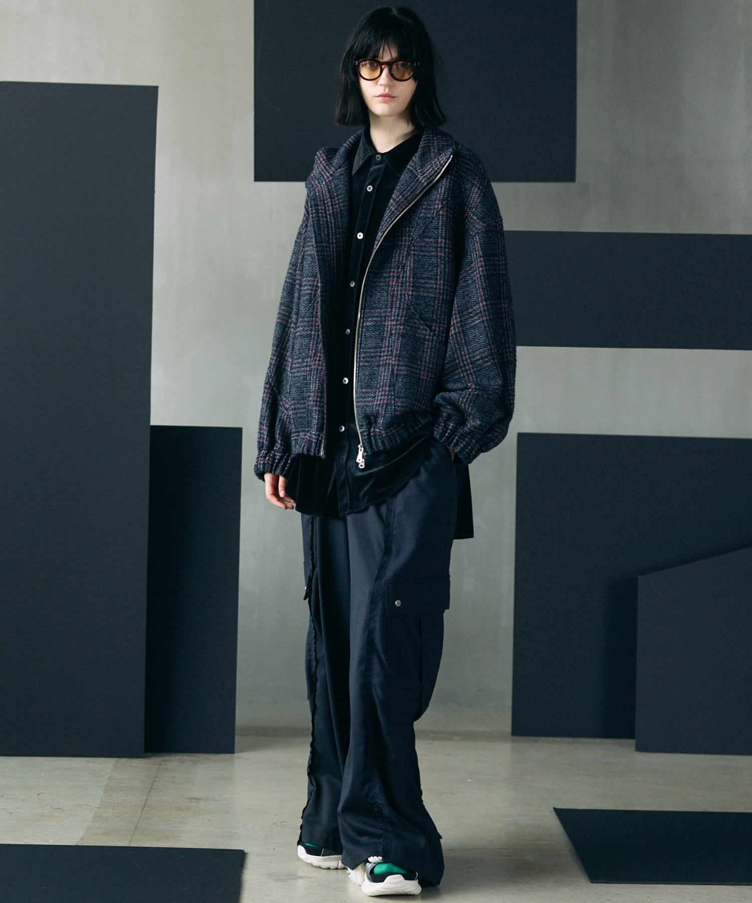 【26AW PRE-ORDER】【イタリアンデッドストックファブリック】プライムオーバーカーブ切り替えスタンドブルゾン