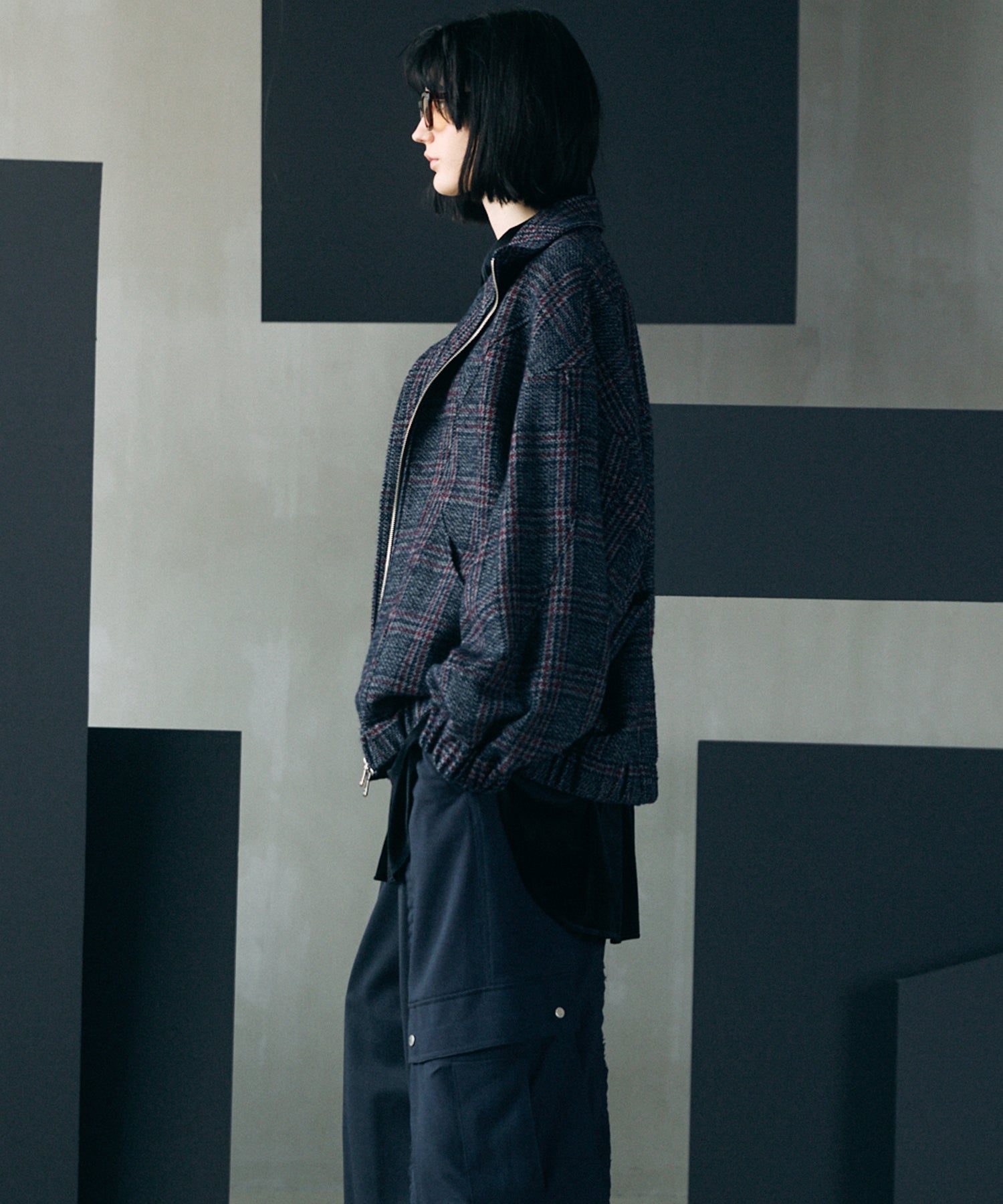 【26AW PRE-ORDER】【イタリアンデッドストックファブリック】プライムオーバーカーブ切り替えスタンドブルゾン