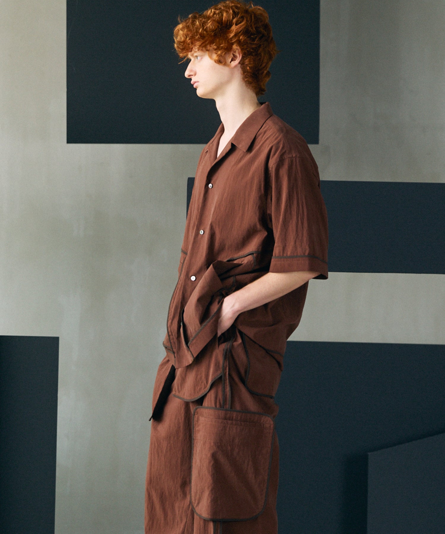 [26SS PRE-ORDER] Airy Striped Gabardine Prime-Over Short-sleeved Shirt