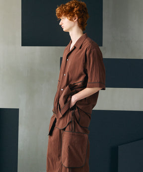 [26SS PRE-ORDER] Airy Striped Gabardine Prime-Over Short-sleeved Shirt
