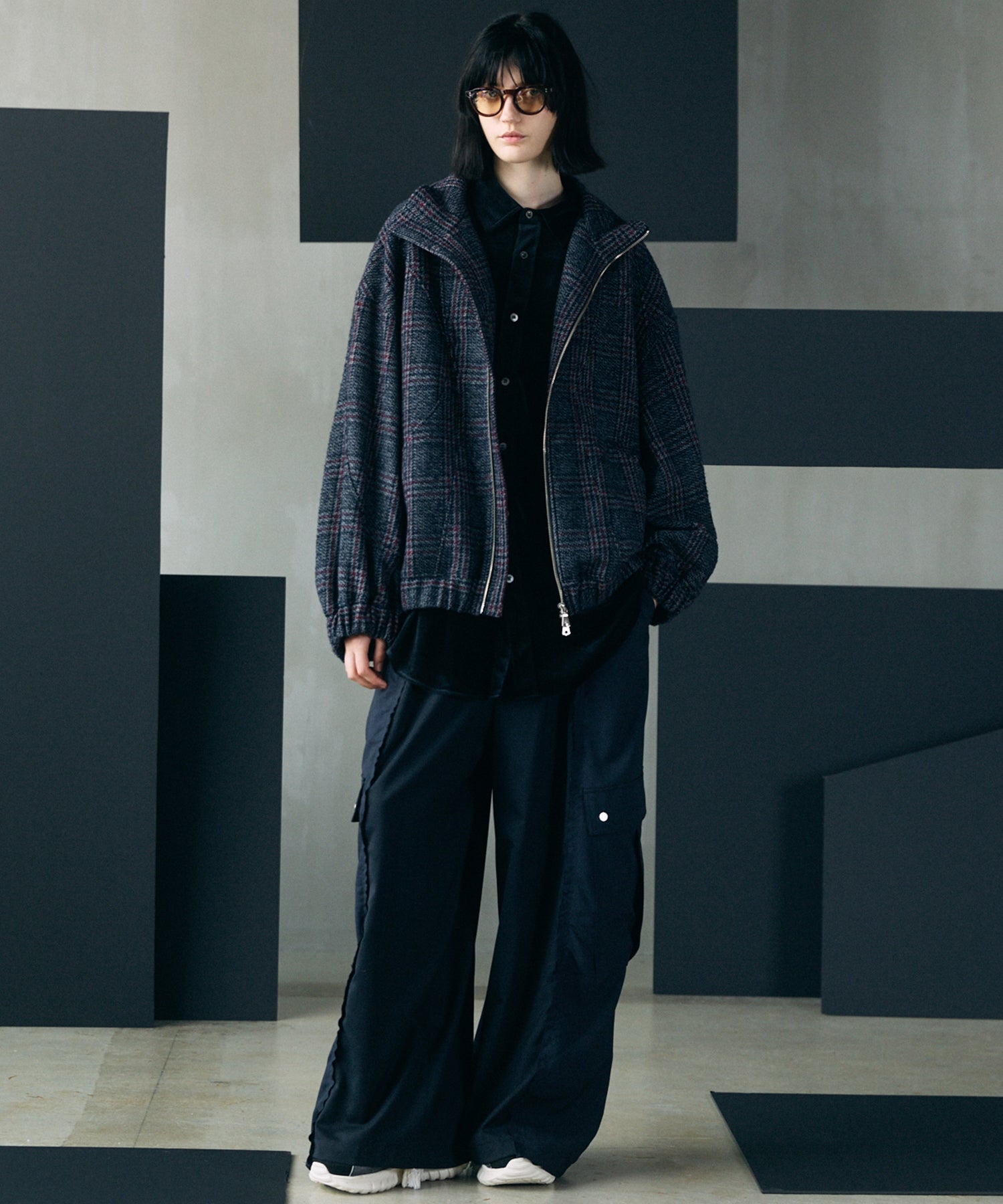 【26AW PRE-ORDER】Glossy Velour Prime-Over Long Sleeve Shirt Coat