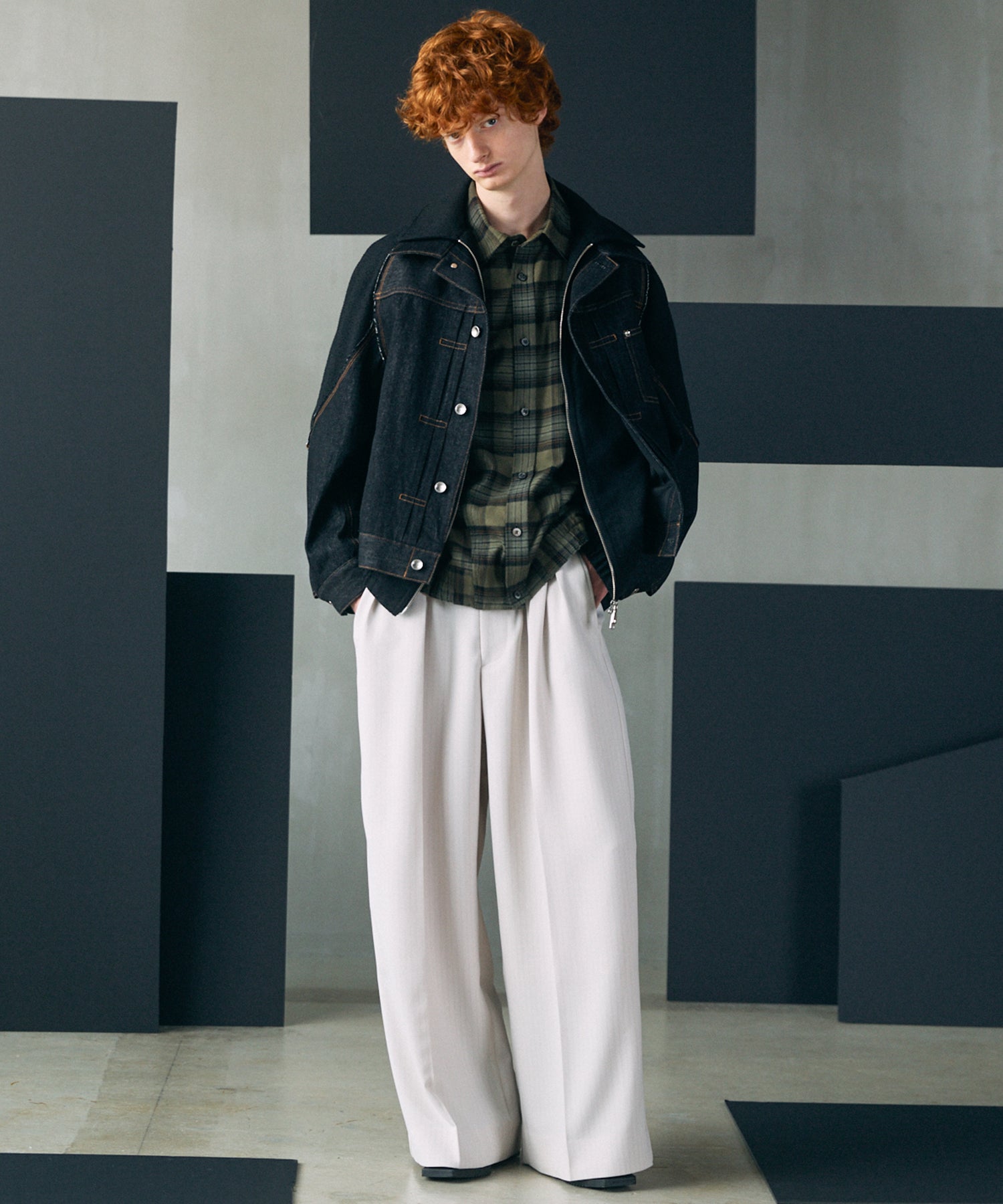 [Italian Dead Stock Fabric] Prime-Over Regular Collar Long Sleeve Shirt