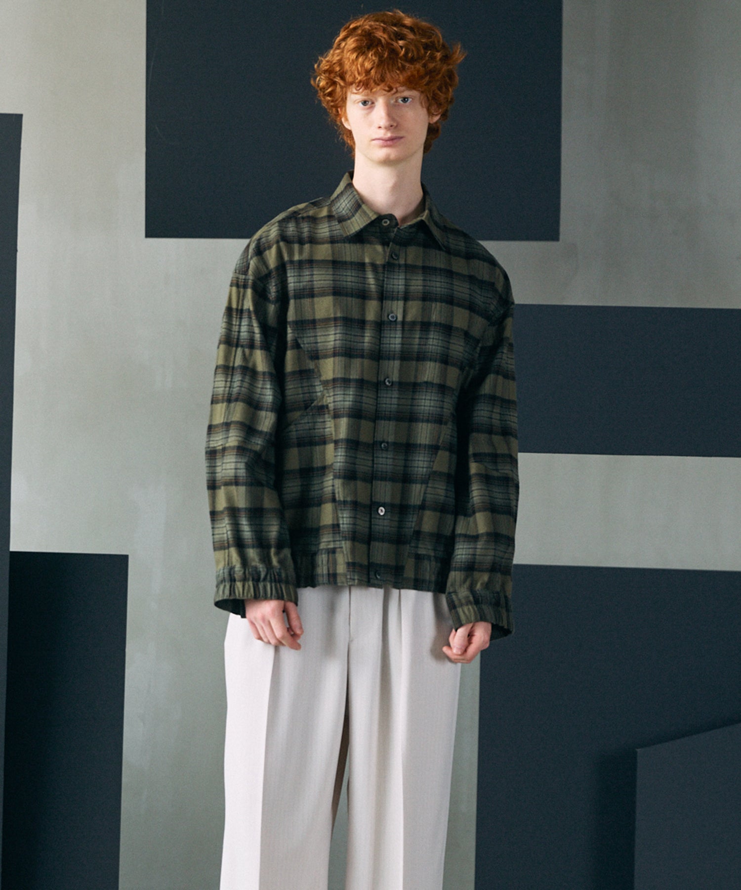 [Italian Dead Stock Fabric] Prime-Over Regular Collar Long Sleeve Shirt