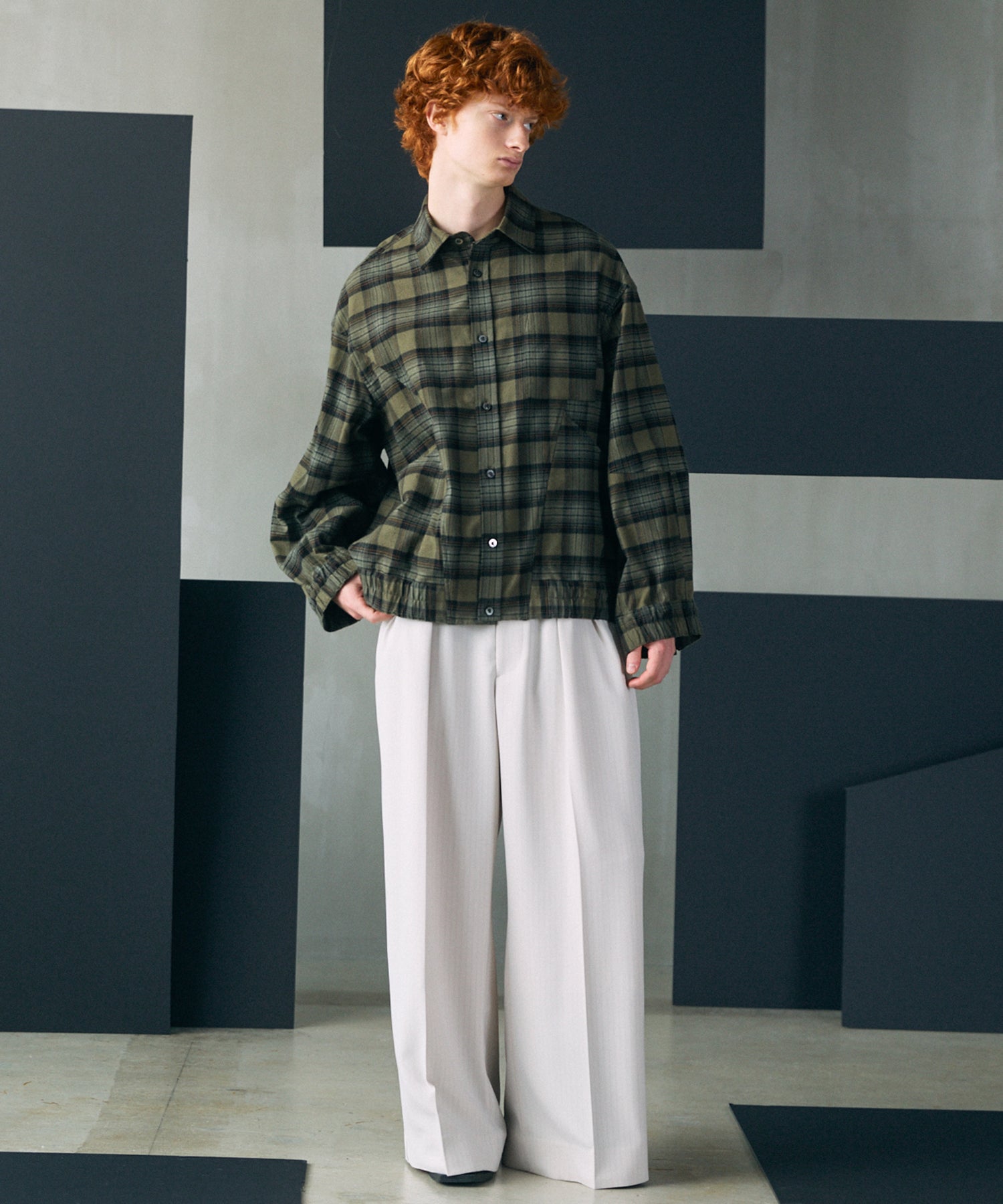 [Italian Dead Stock Fabric] Prime-Over Regular Collar Long Sleeve Shirt
