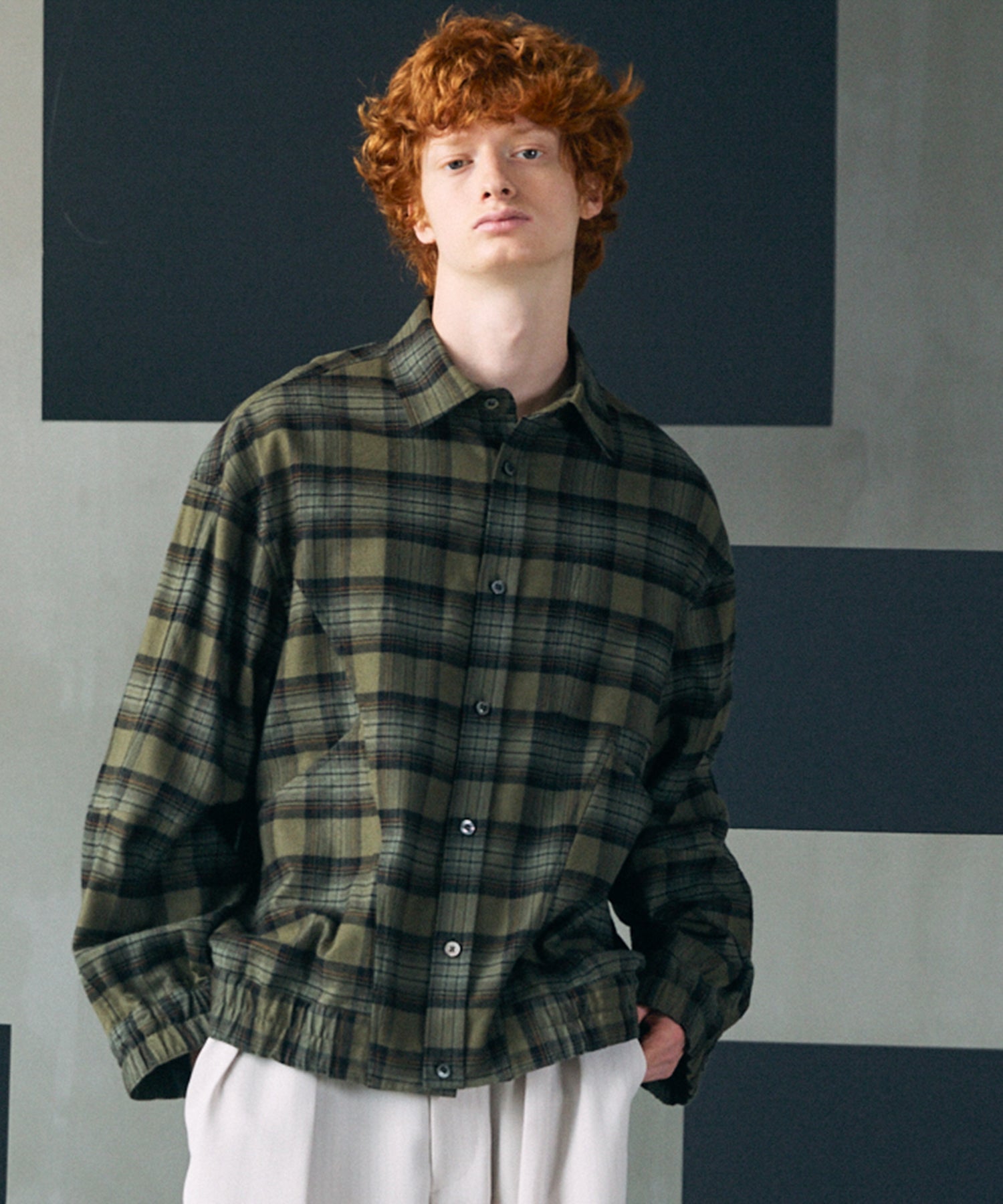 [Italian Dead Stock Fabric] Prime-Over Regular Collar Long Sleeve Shirt