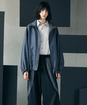 【26AW PRE-ORDER】4 Colors Chambray Washable Wool Prime-Over Switching Stand Collar Blouson