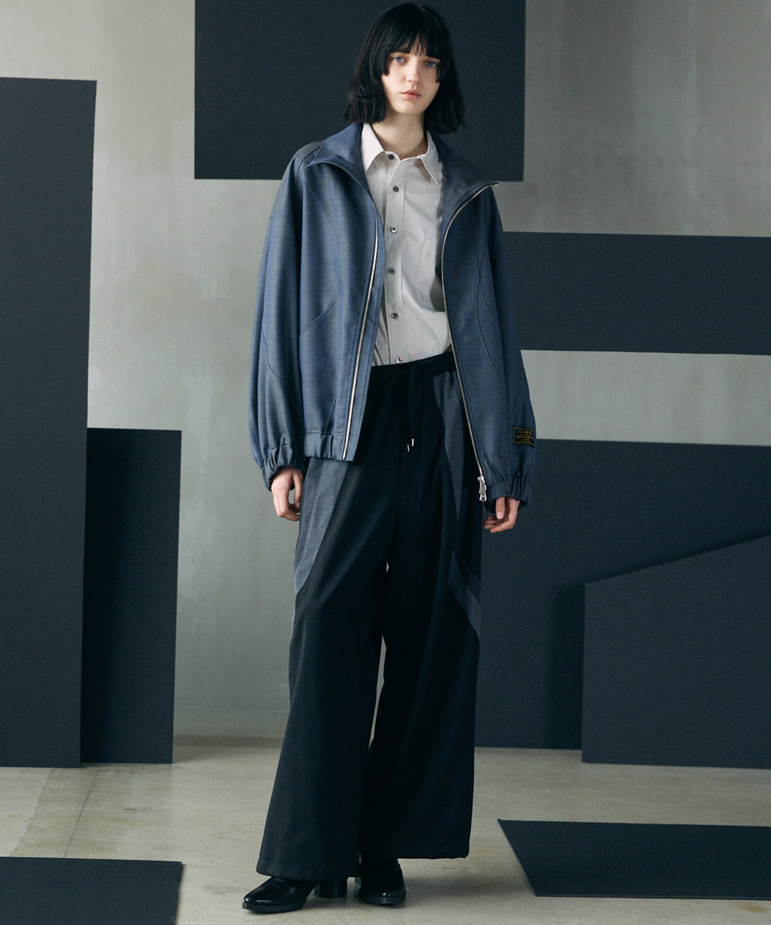 Airy Striped Gabardine Prime-Over Short-sleeved Shirt