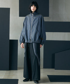 【26AW PRE-ORDER】4 Colors Chambray Washable Wool Prime-Over Switching Stand Collar Blouson