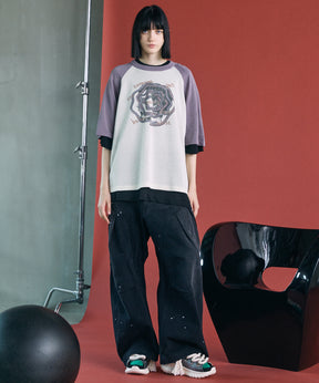 3D Cut Prime-Wide Gathered Denim Pants