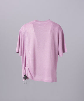 【26SS PRE-ORDER】Russell Mesh Prime-Over Asymmetrical Shirring T-shirt