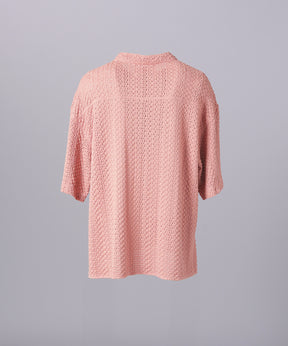 【26SS PRE-ORDER】Birdseye Jersey Mesh Prime-Over Henry Neck Short-sleeved T-shirt
