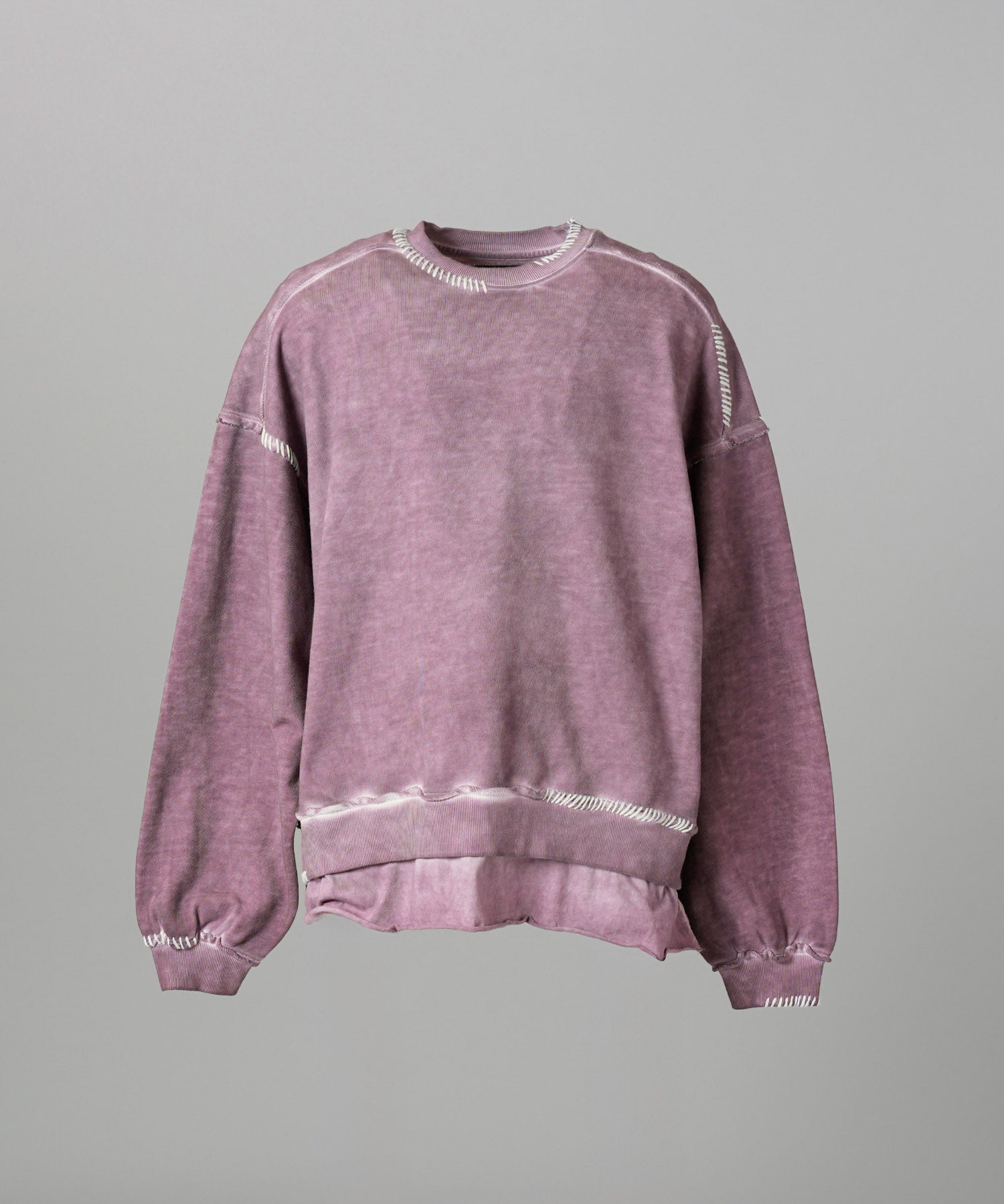 【PRE-ORDER】Heavy-Weight Sweat Embroidery Damage Over-Dye Crew Neck Pullover