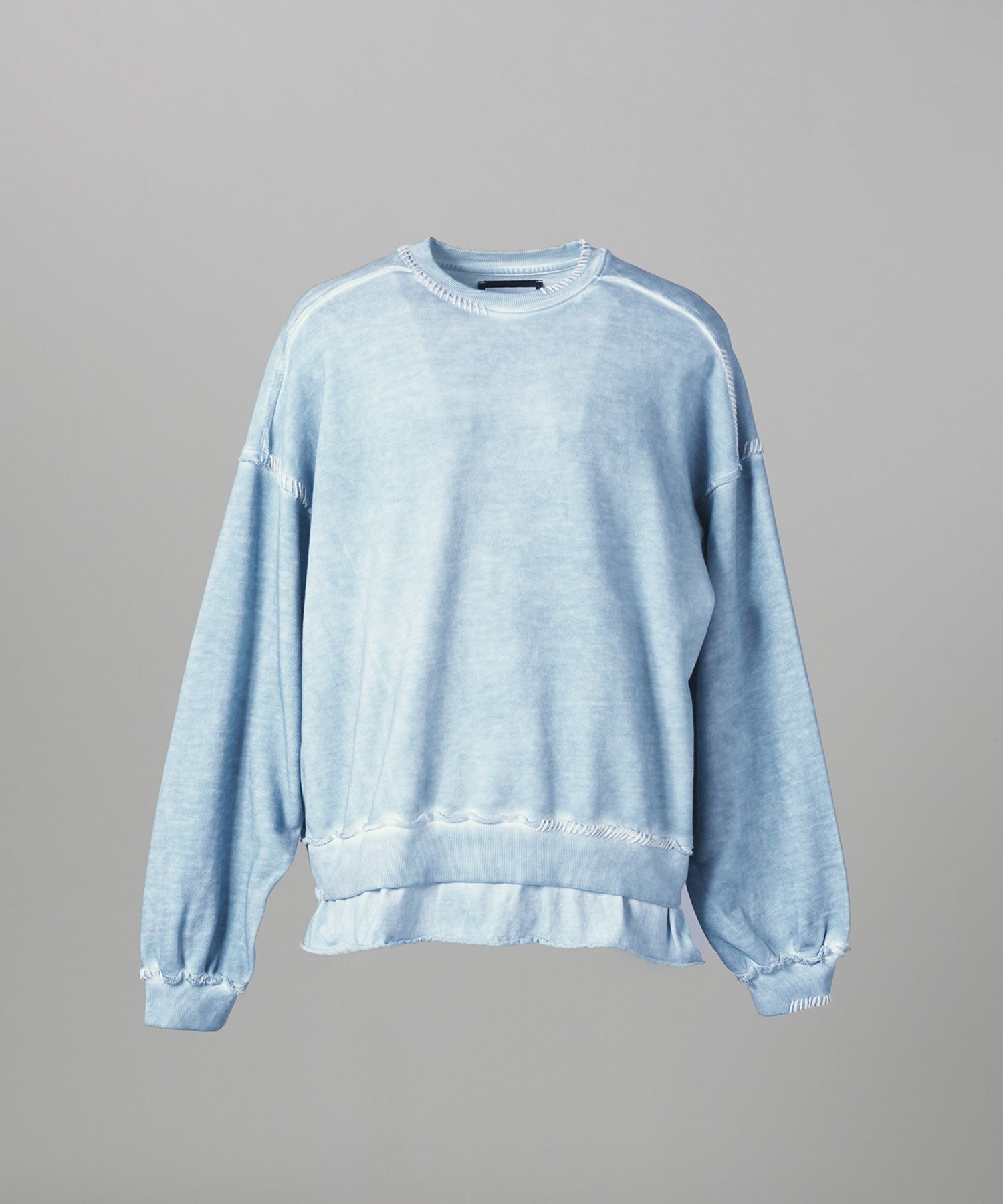 【PRE-ORDER】Heavy-Weight Sweat Embroidery Damage Over-Dye Crew Neck Pullover