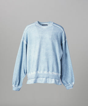 【PRE-ORDER】Heavy-Weight Sweat Embroidery Damage Over-Dye Crew Neck Pullover