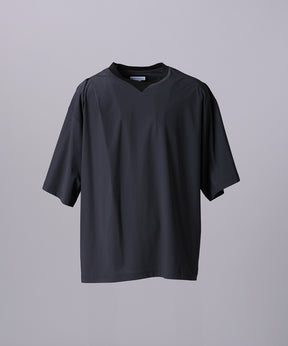 [26SS PRE-ORDER]Birdseye Jersey Mesh Prime-Over Henry Neck Short-sleeved T-shirt