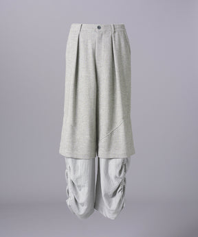 【26SS PRE-ORDER】Tweed Layered Prime-Wide Shirring Detail Pants