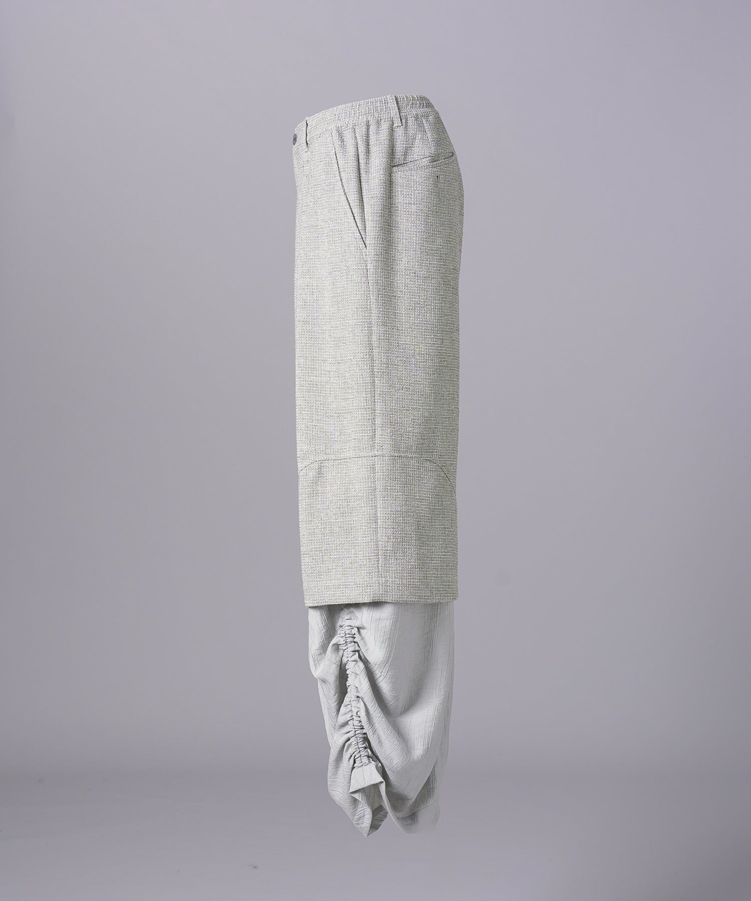 【26SS PRE-ORDER】Tweed Layered Prime-Wide Shirring Detail Pants