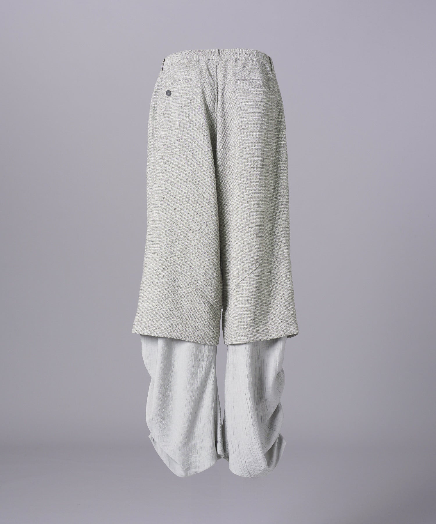 【26SS PRE-ORDER】Tweed Layered Prime-Wide Shirring Detail Pants