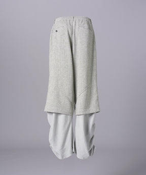 【26SS PRE-ORDER】Tweed Layered Prime-Wide Shirring Detail Pants