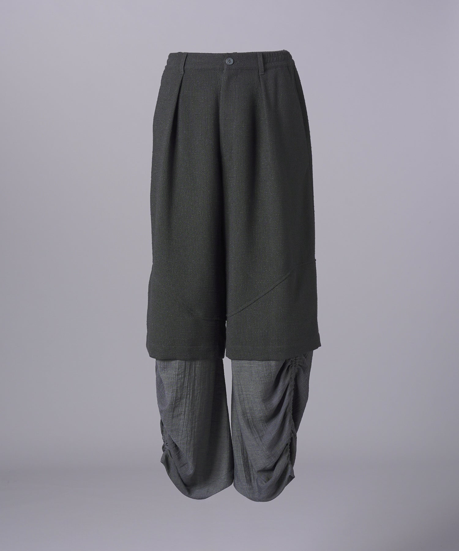 【26SS PRE-ORDER】Tweed Layered Prime-Wide Shirring Detail Pants