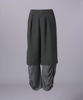 【26SS PRE-ORDER】Tweed Layered Prime-Wide Shirring Detail Pants